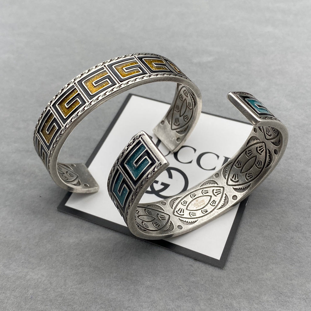 Gucci Double G Cube Yellow Wide Bracelet