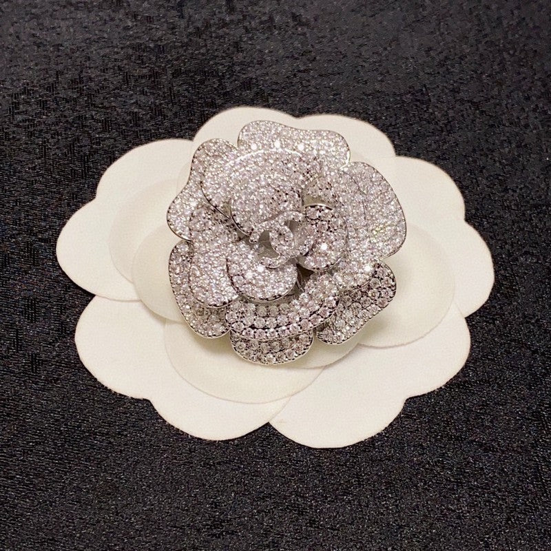 Chanel Full Diamond Camellia Brooch