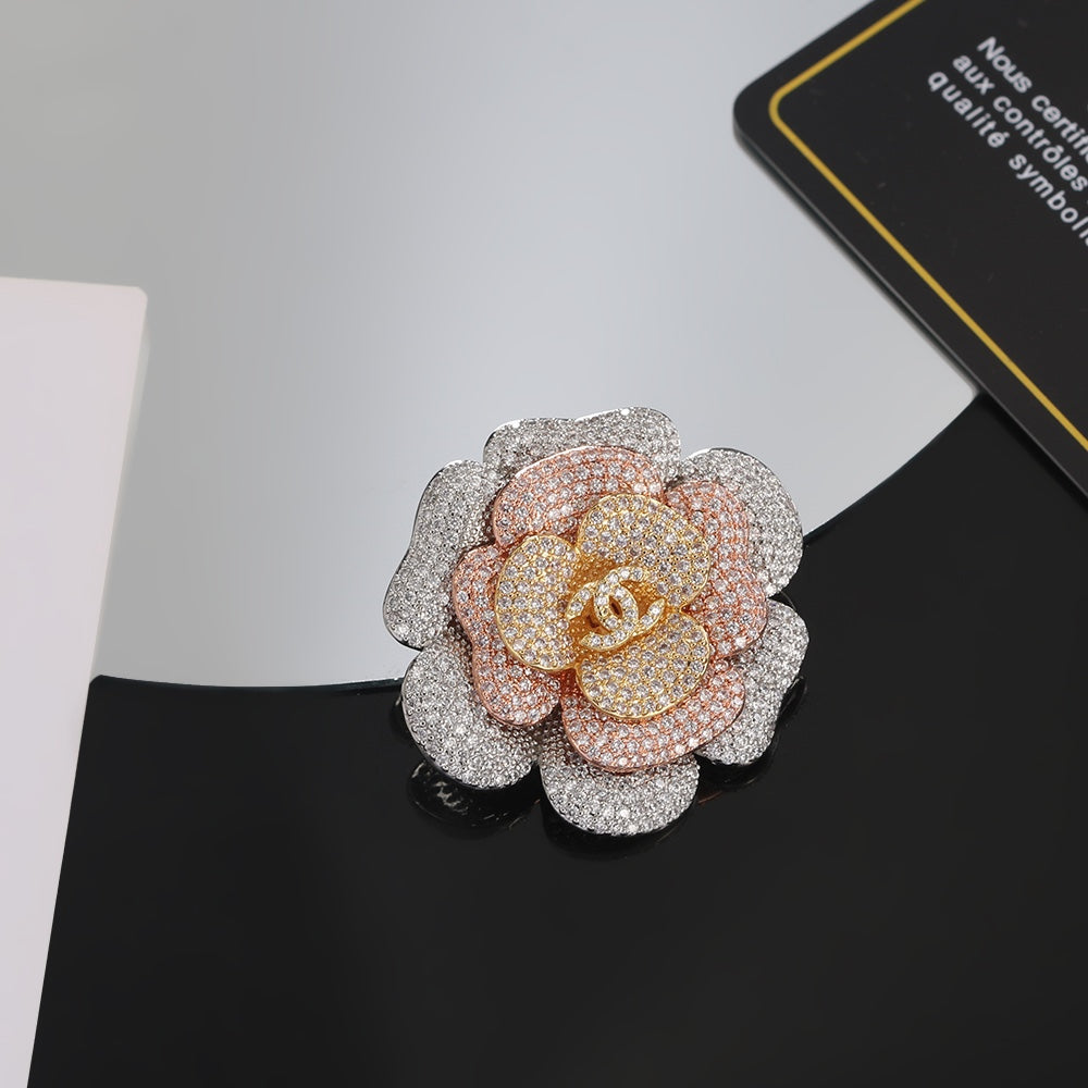 Chanel Camellia Pink Diamond Brooch