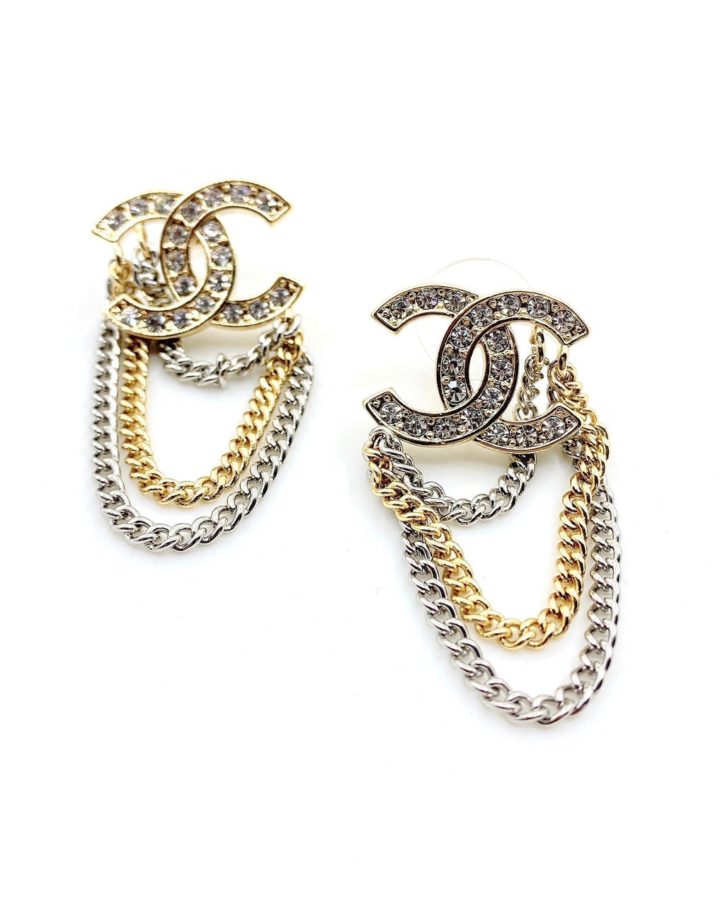 Chanel Chain Pendant Earrings - 18K Yellow Gold