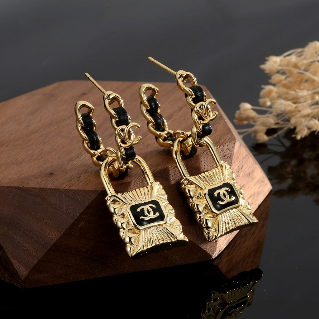 Chanel Lock Earrings - 18K Yellow Gold