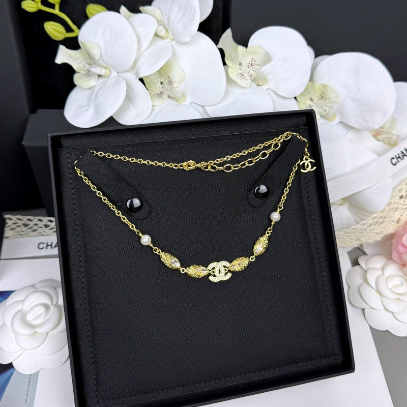 Chanel 26C Crystal Gold Necklace