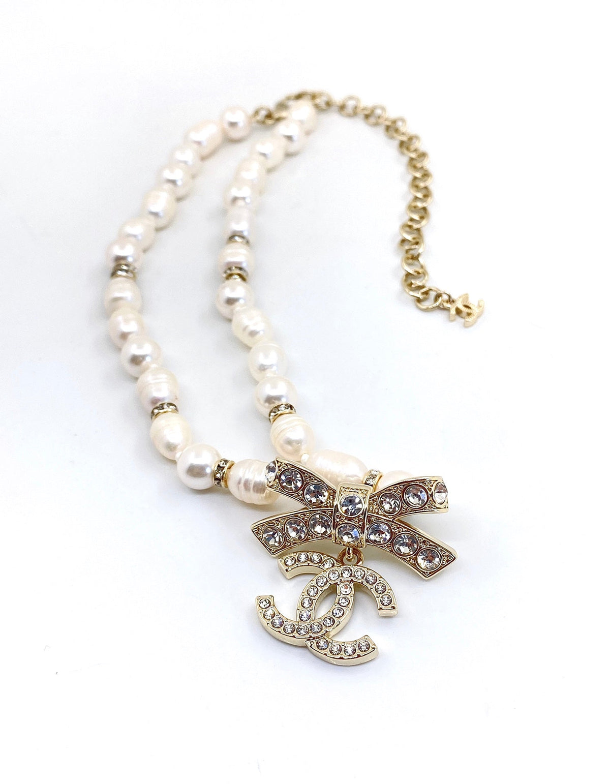 Chanel Bow Tie Diamond Necklace