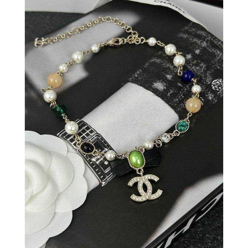 Chanel Crystal Bow Necklace