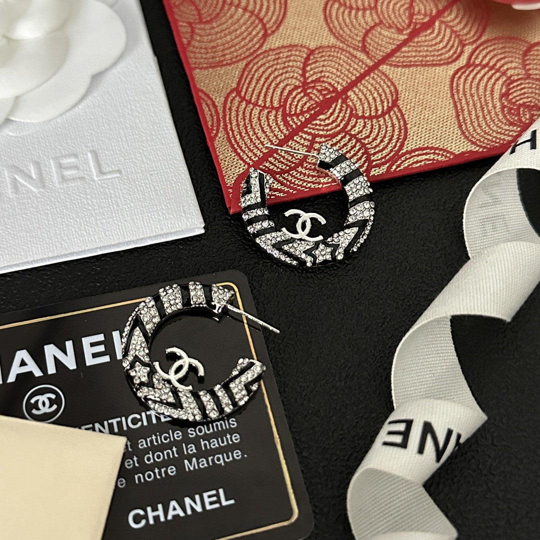 Chanel Black Diamond Earrings - 18K White Gold