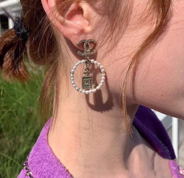 Chanel No.5 Perfume Bottle Earrings - 18K Yellow Gold
