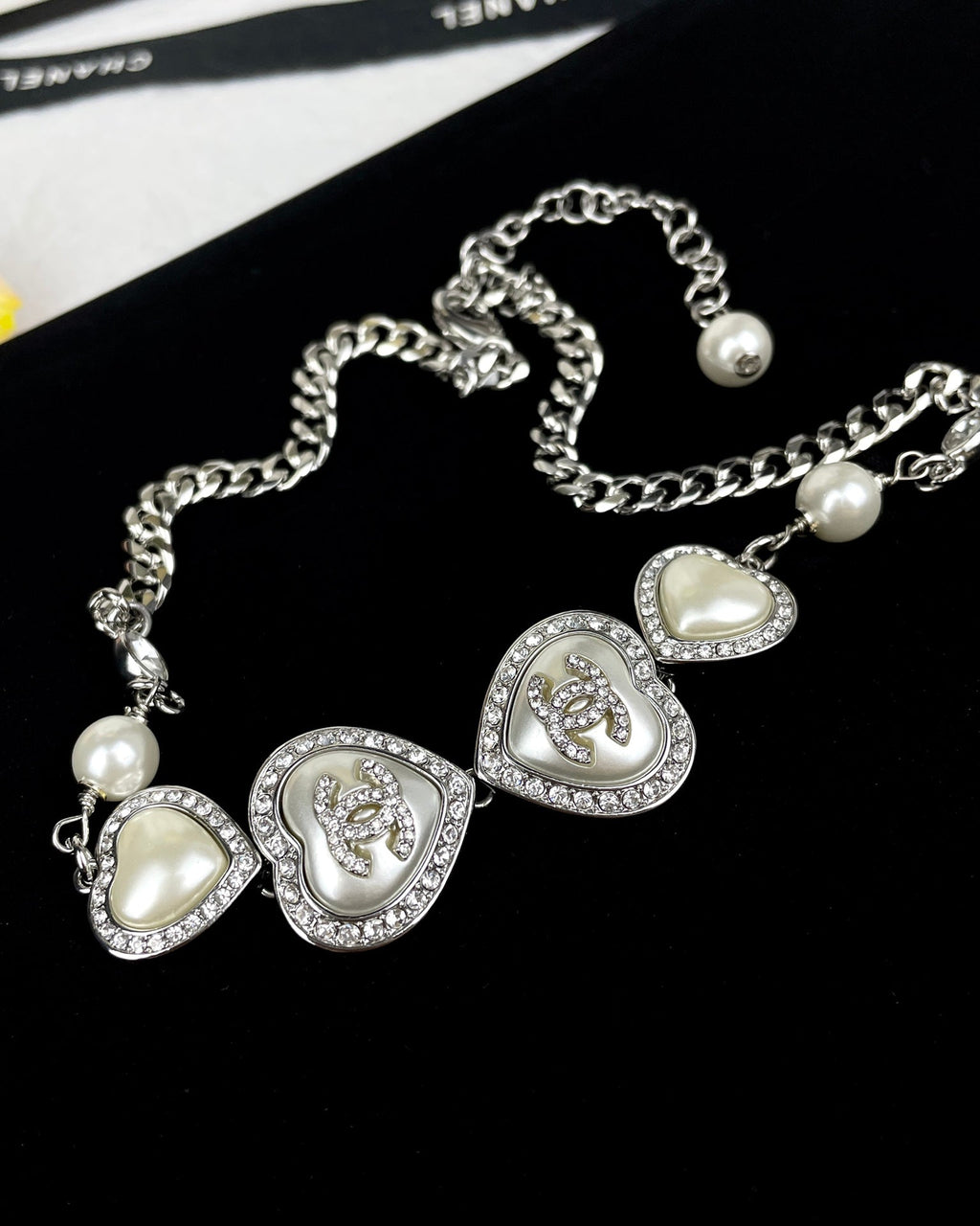Chanel Heart Crystal Necklace