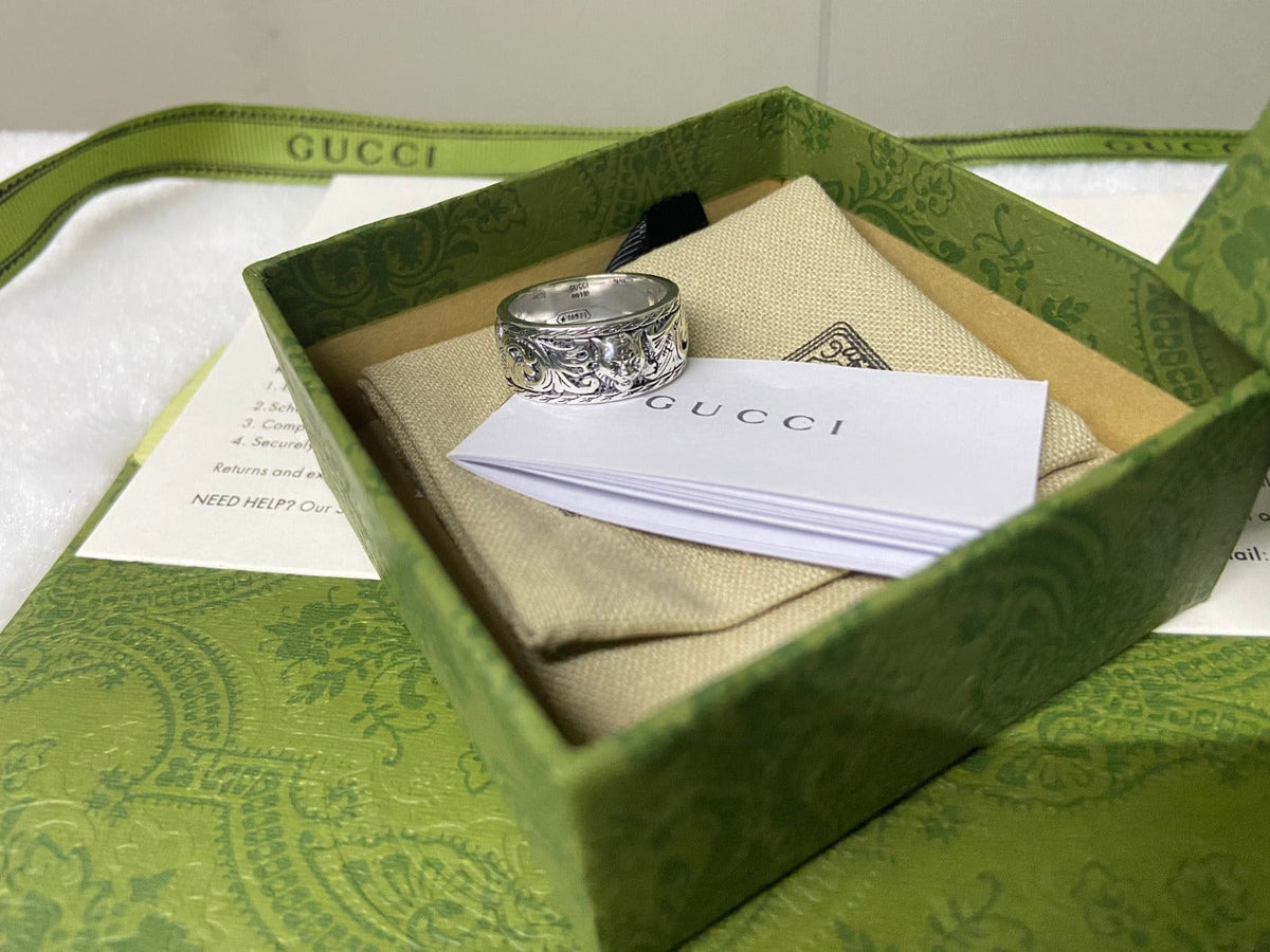 Gucci Double G Feline Head Ring