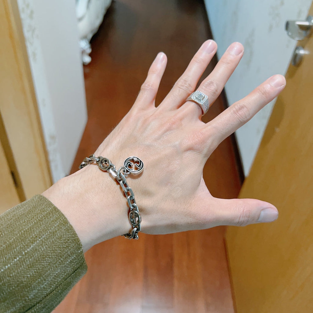 Gucci Double G Interlocking G Pendant Bracelet