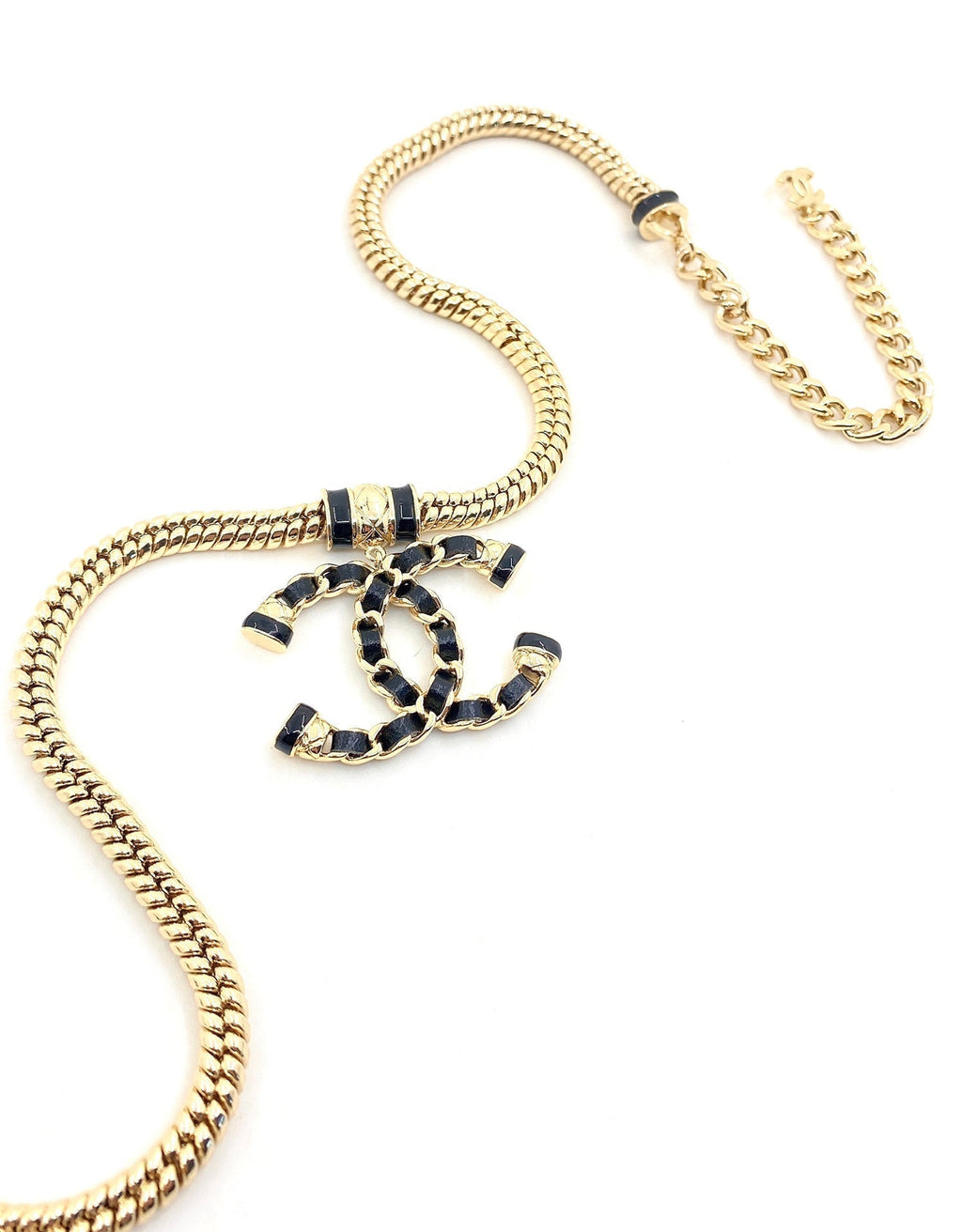 Chanel Leather Chain Necklace