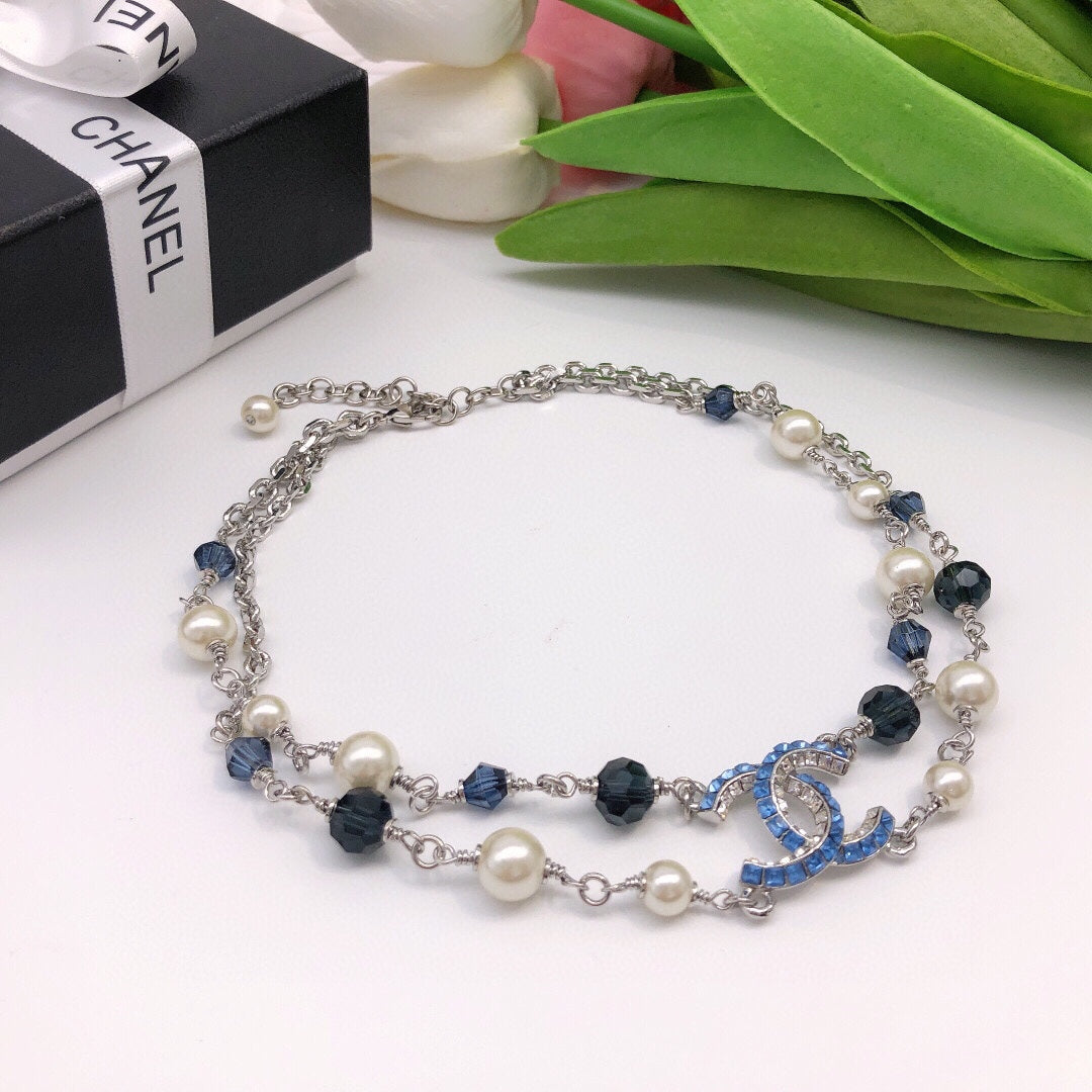 Chanel Blue Resin Necklace