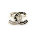 Chanel Black & White Crystal Brooch