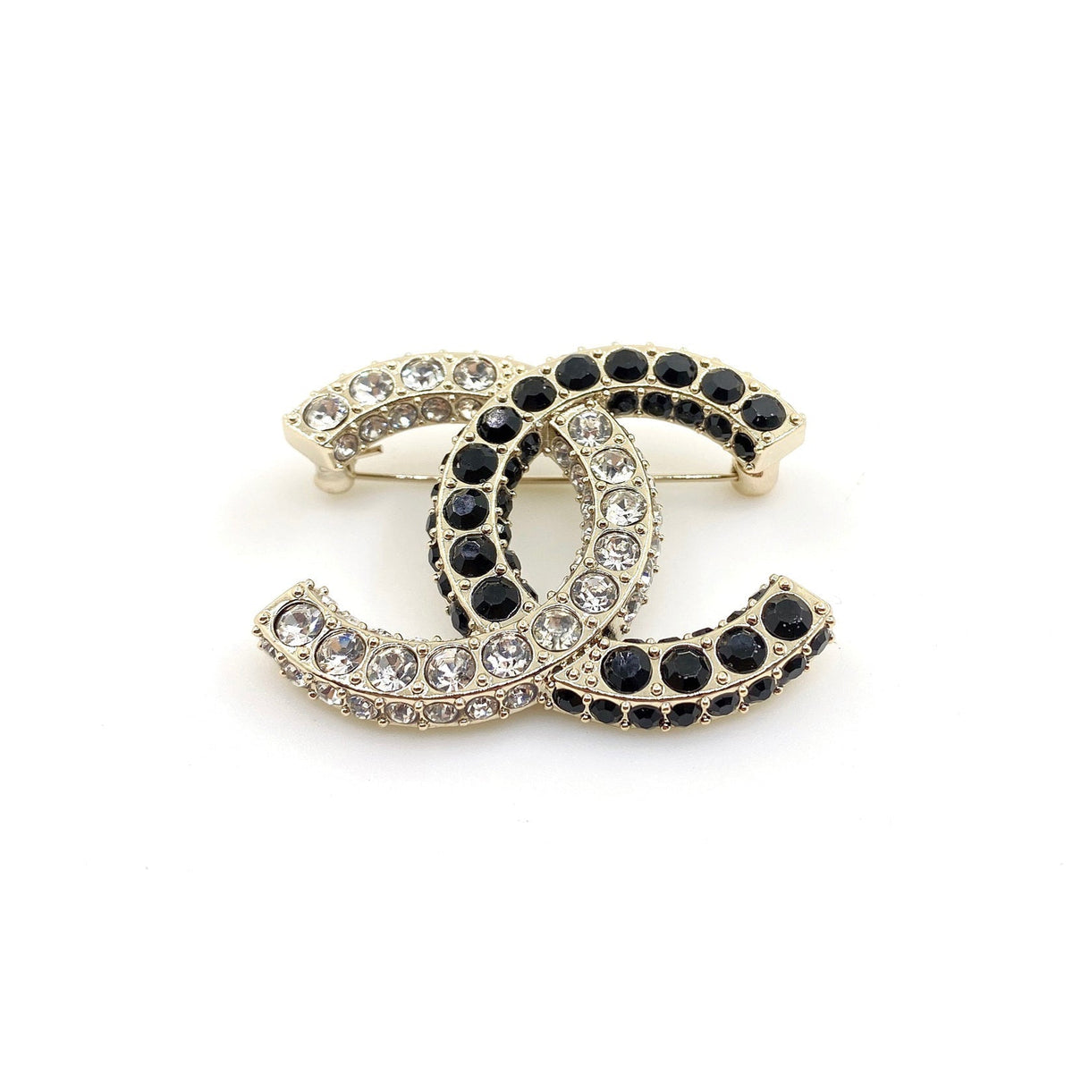 Chanel Black & White Crystal Brooch