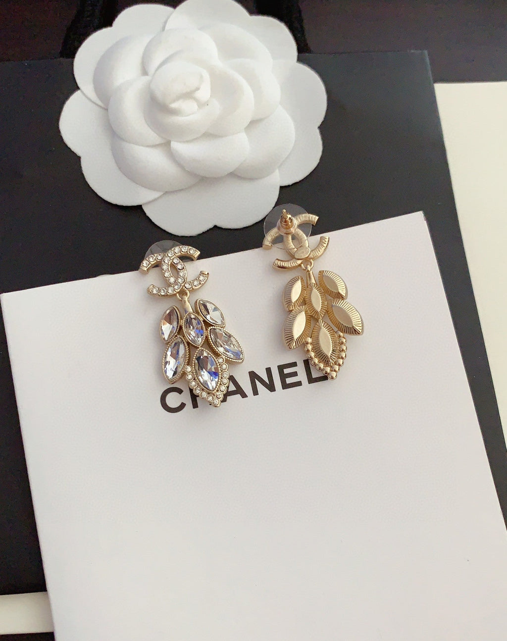 Chanel Crystals Pendant Earrings - 18K Yellow Gold