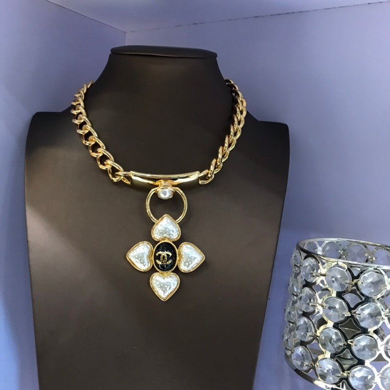 Chanel Pearl Choker Chain Necklace