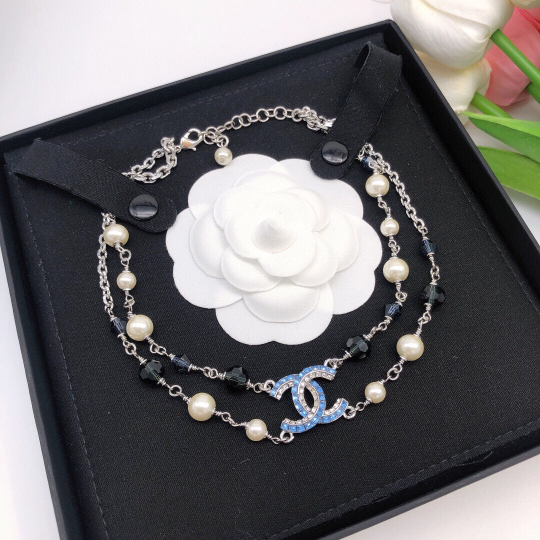 Chanel Blue Resin Necklace