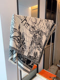 Dior Ivory and Black Toile Shawl — front