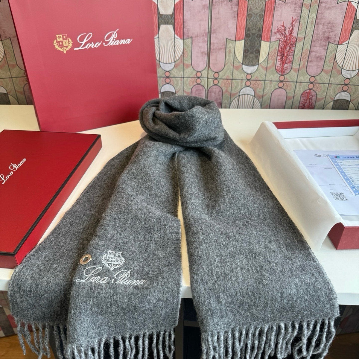Loro Piana Reversible Fringed Scarf — front