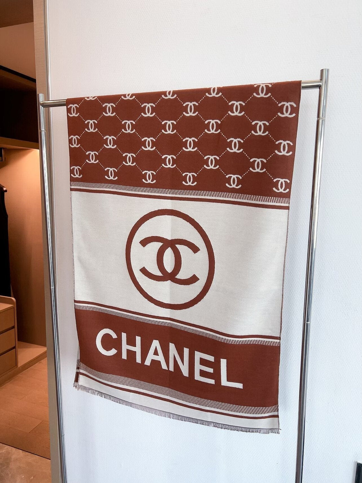 Chanel Logo Border Scarf — hero
