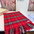Burberry Red Plaid Fringed Scarf — hero